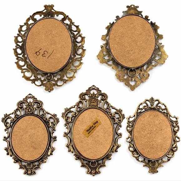 Vintage Made in Italy Rococo Gold Ornate Wall Plaques Set of 5 - Picture 8 of 16